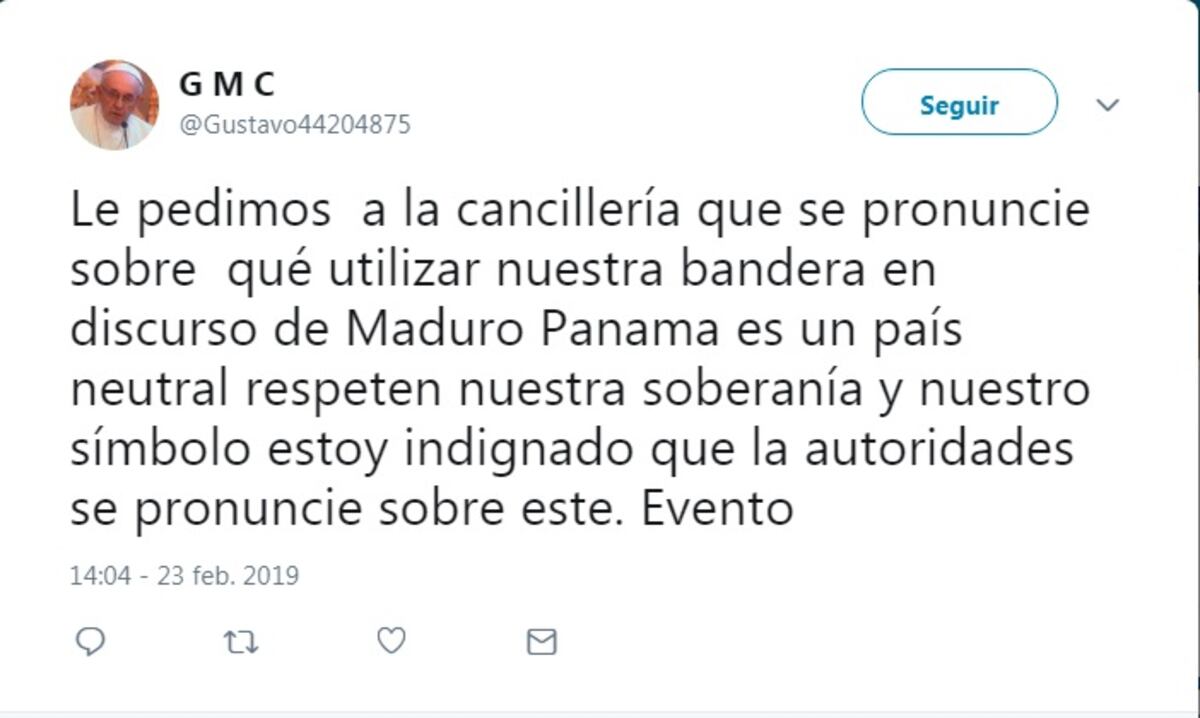 Indignación.  Ey, ey,ey.Bandera de Panamá en el discurso de Maduro causa revuelo