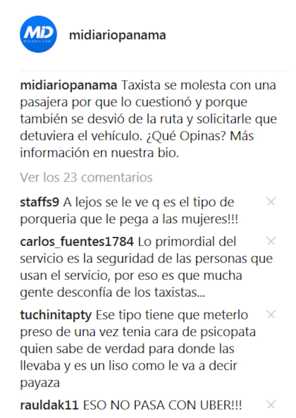 Taxista se molesta con pasajera por cuestionarle por qué se desviaba de la ruta