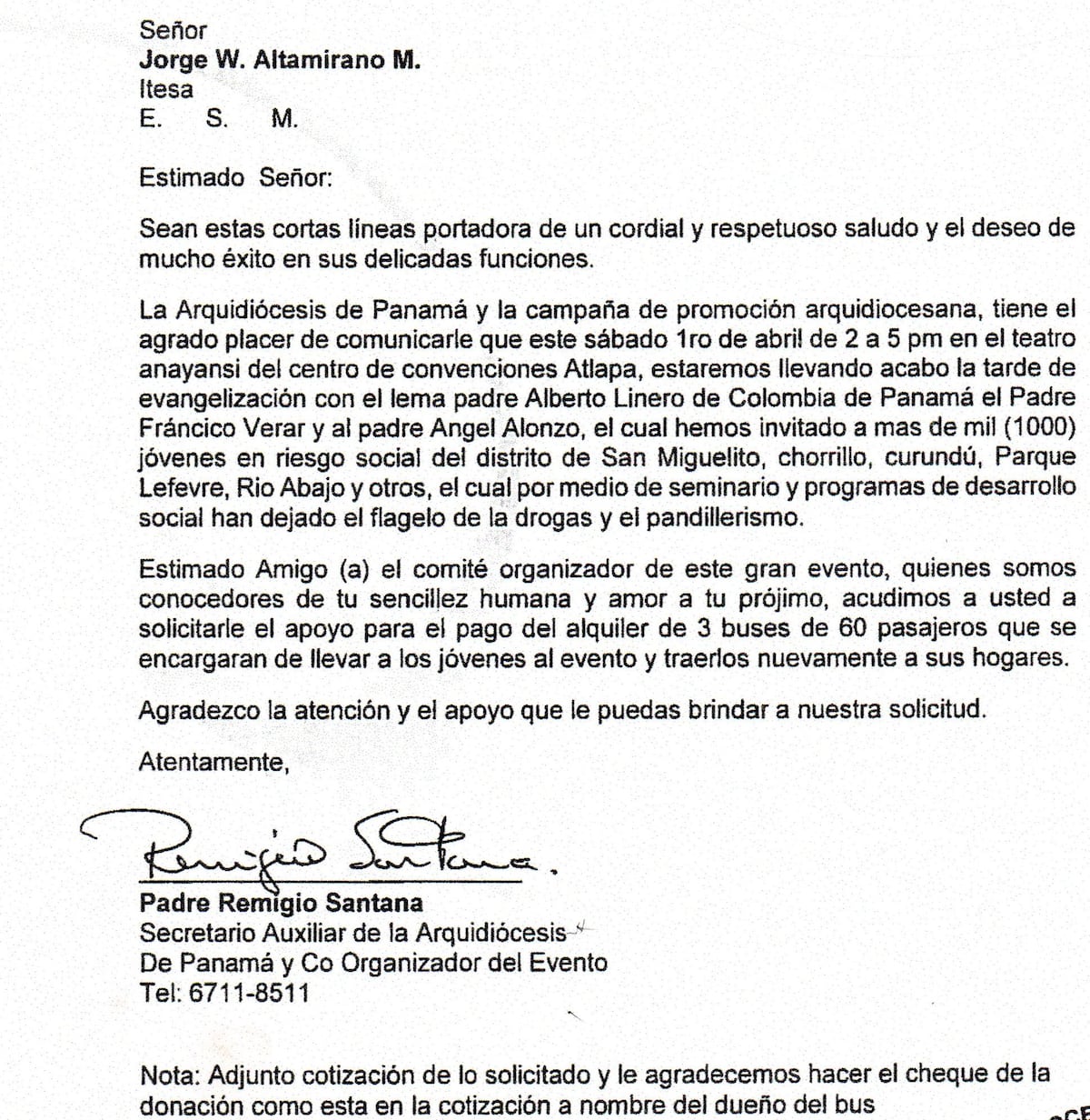 Alerta. Estafadores piden dinero a nombre de la iglesia católica 