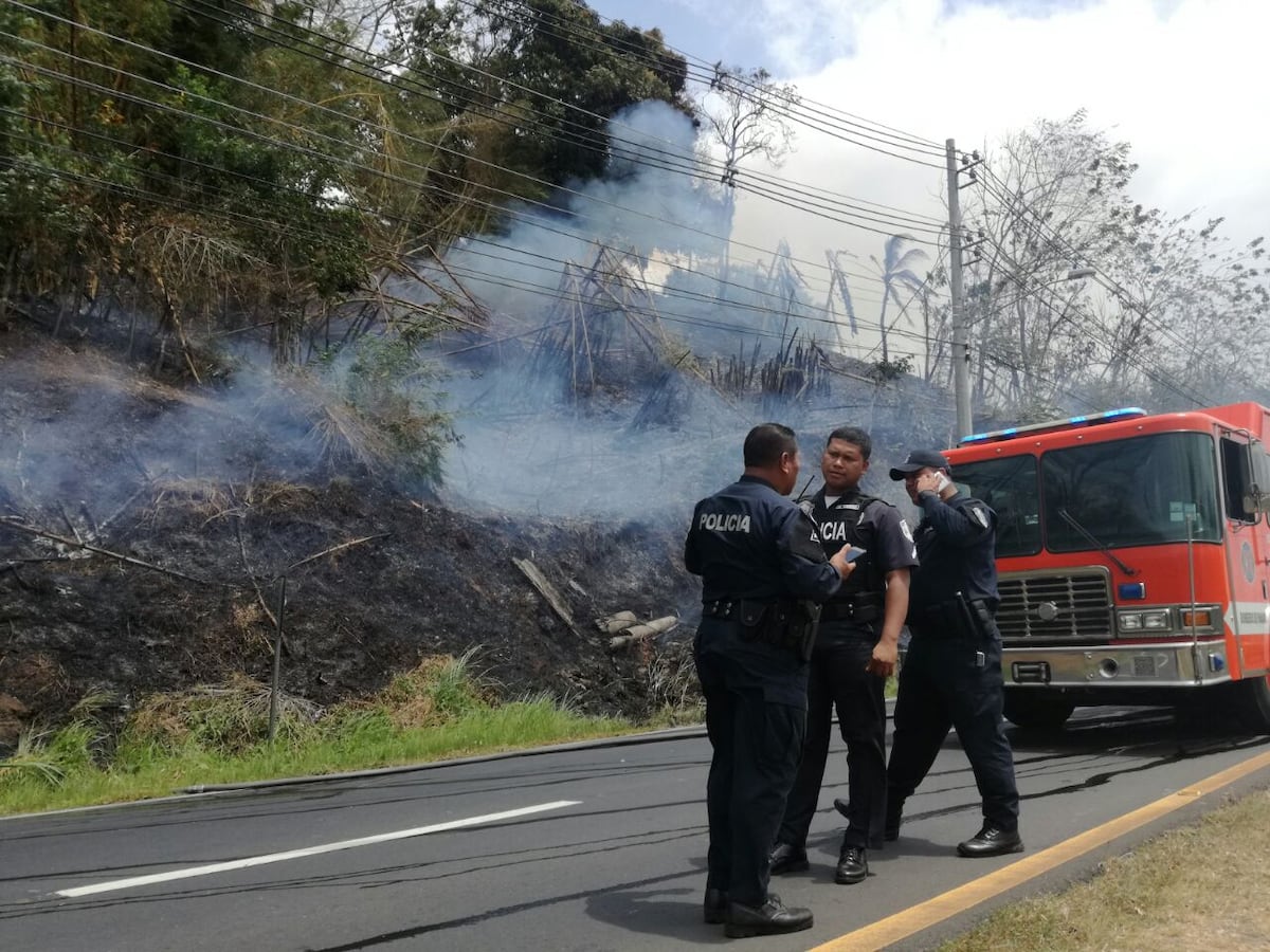 EN BRISAS. Se choca con un poste y causa incendio de masa vegetal