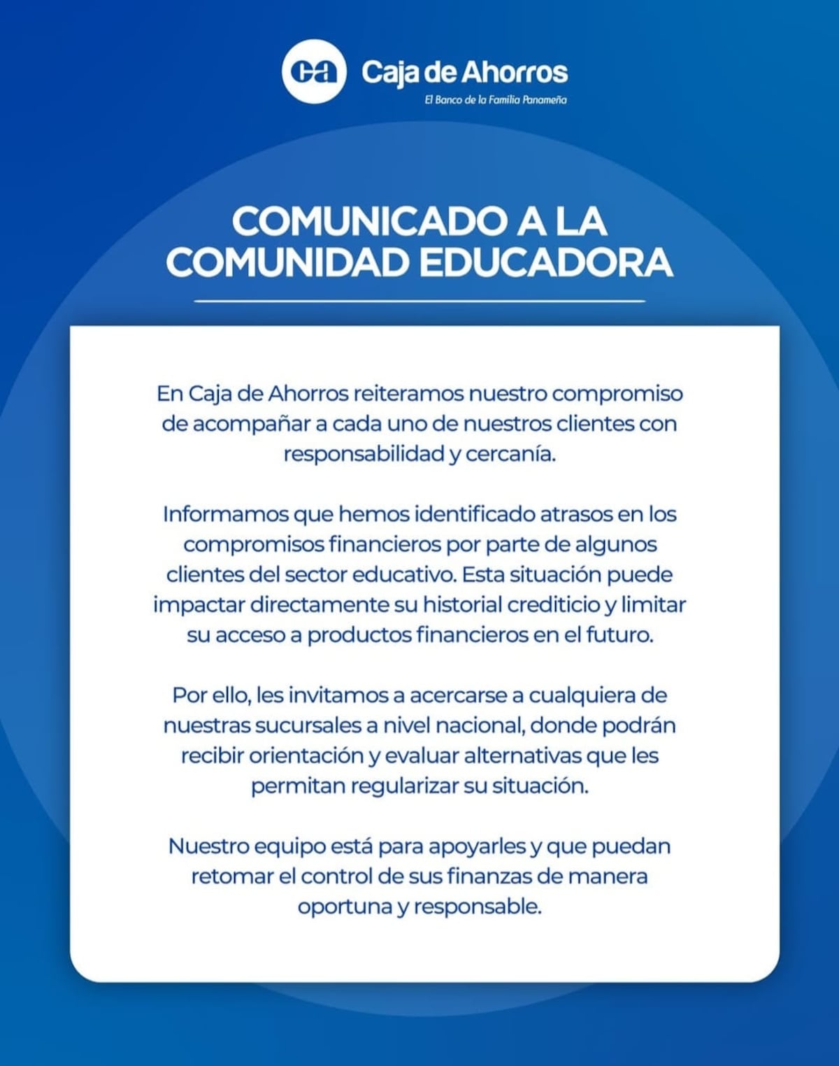 Caja de Ahorros llama a capítulo a los maestros morosos