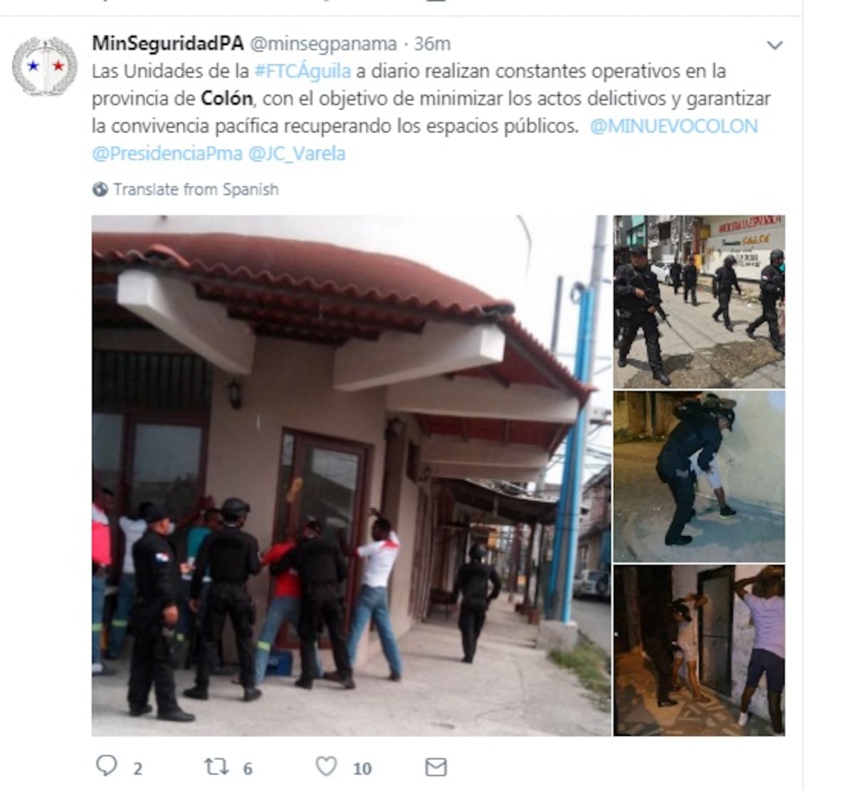 ¿Quieren crear caos? Policía Nacional asegura que no hay revueltas en Colón