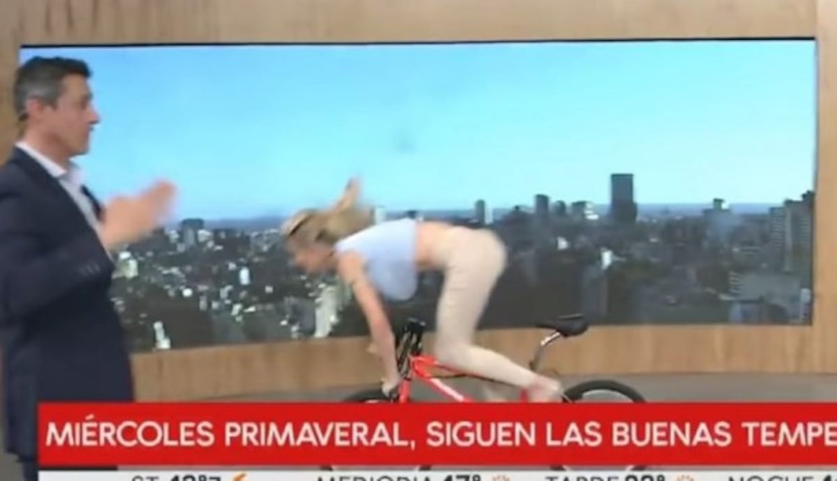 Presentadora intenta hacer una pirueta en vivo y se convierte en el hazmerreír