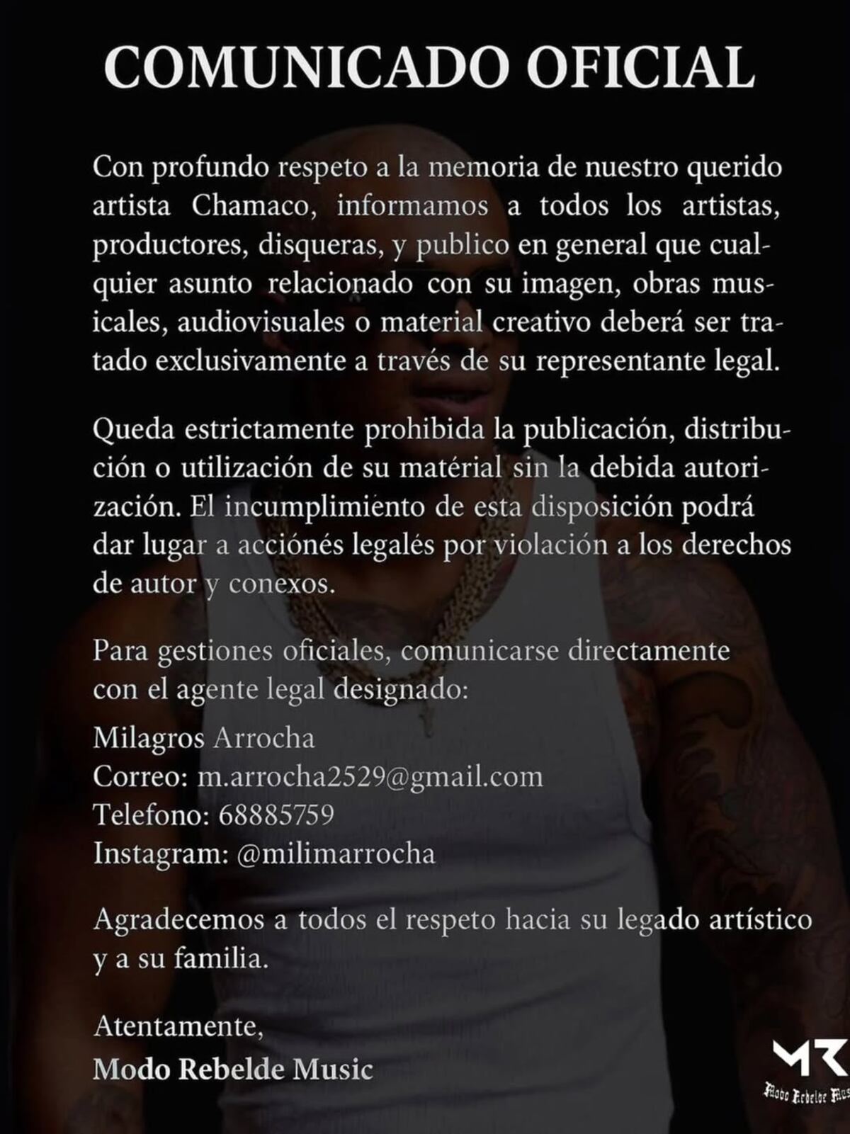 Las duras consecuencias de explotar el legado de Chamaco sin autorización