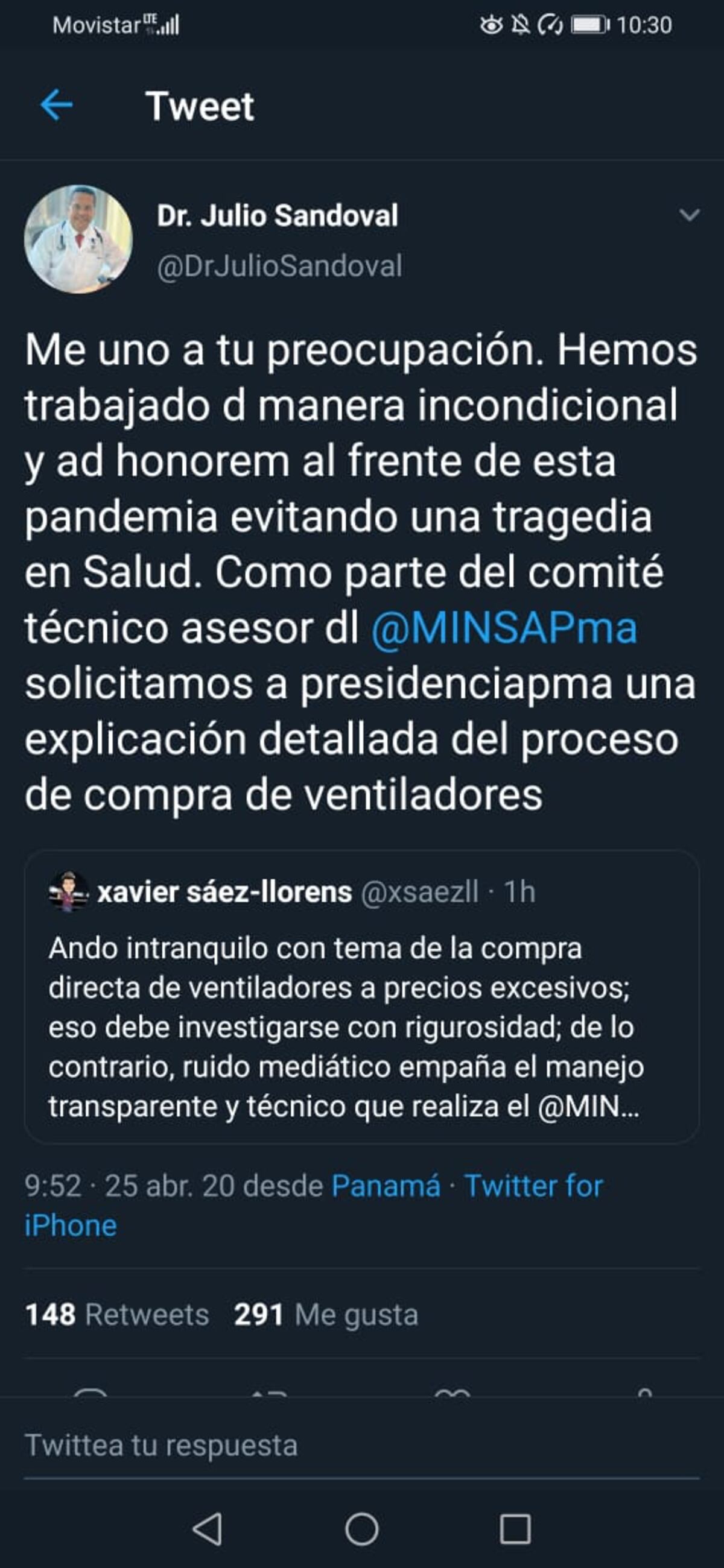 Se prendió el rancho. Dr. Sáez Llorens y Dr. Julio Sandoval piden explicación sobre precios excesivos de ventiladores