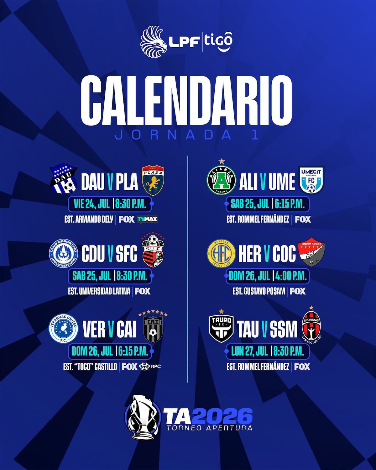 Inicia el Torneo Apertura 2026: Árabe Unido se enfrenta a Plaza Amador en un duelo esperado