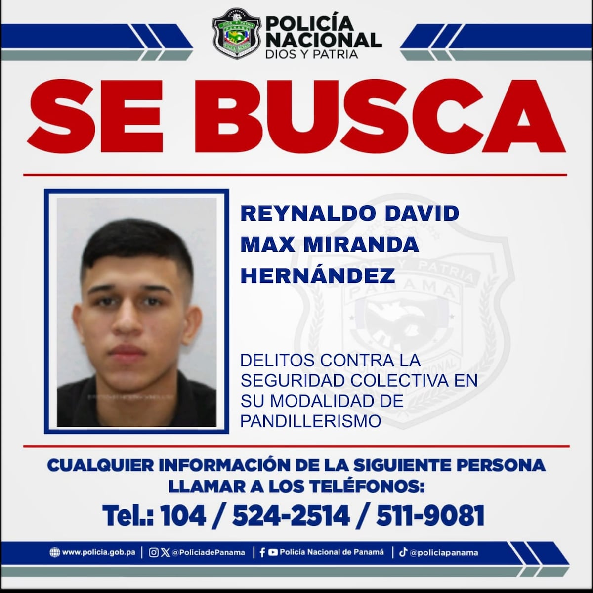 Policía busca a siete presuntos integrantes de pandilla incluidos entre los más buscados