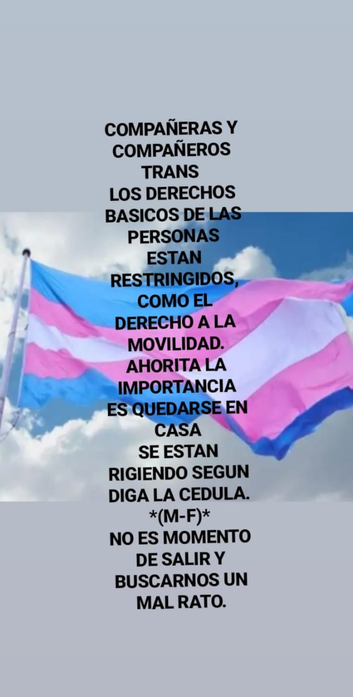 Piden respeto. Comunidad trans no puede salir ni el día de los hombres ni el de las mujeres