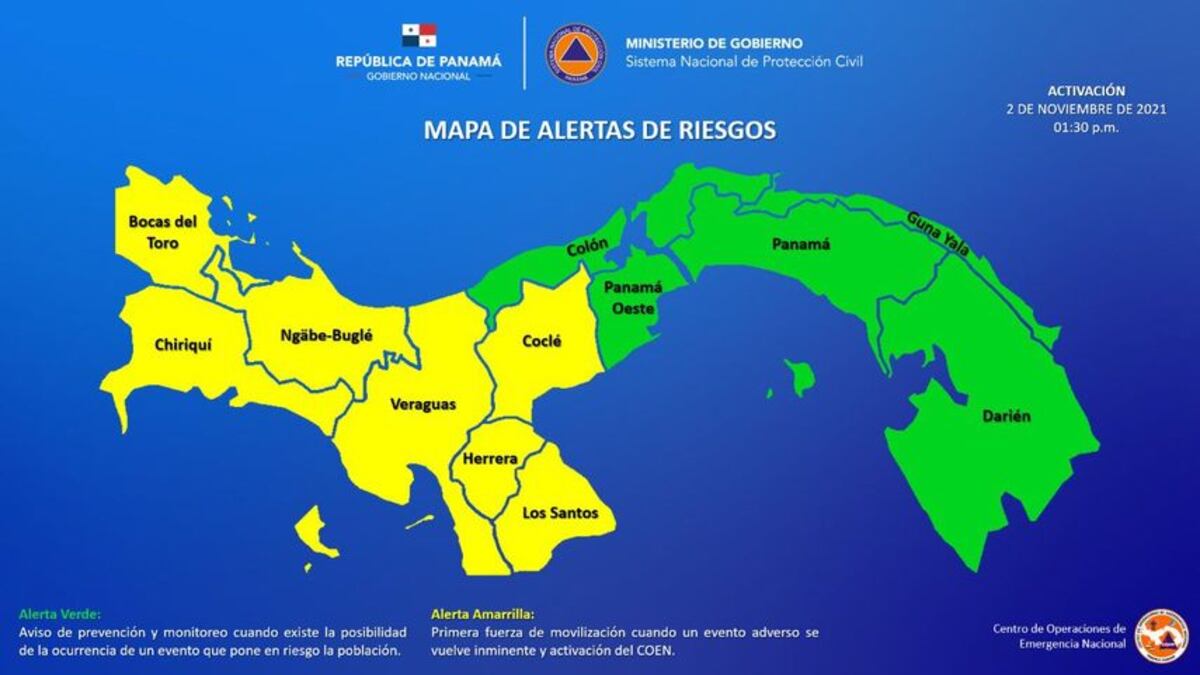 Emiten alerta amarilla para varias regiones del país