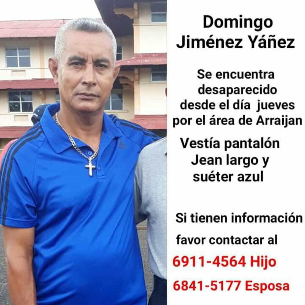 Desaparecido desde el jueves. Ayude a encontrarlo