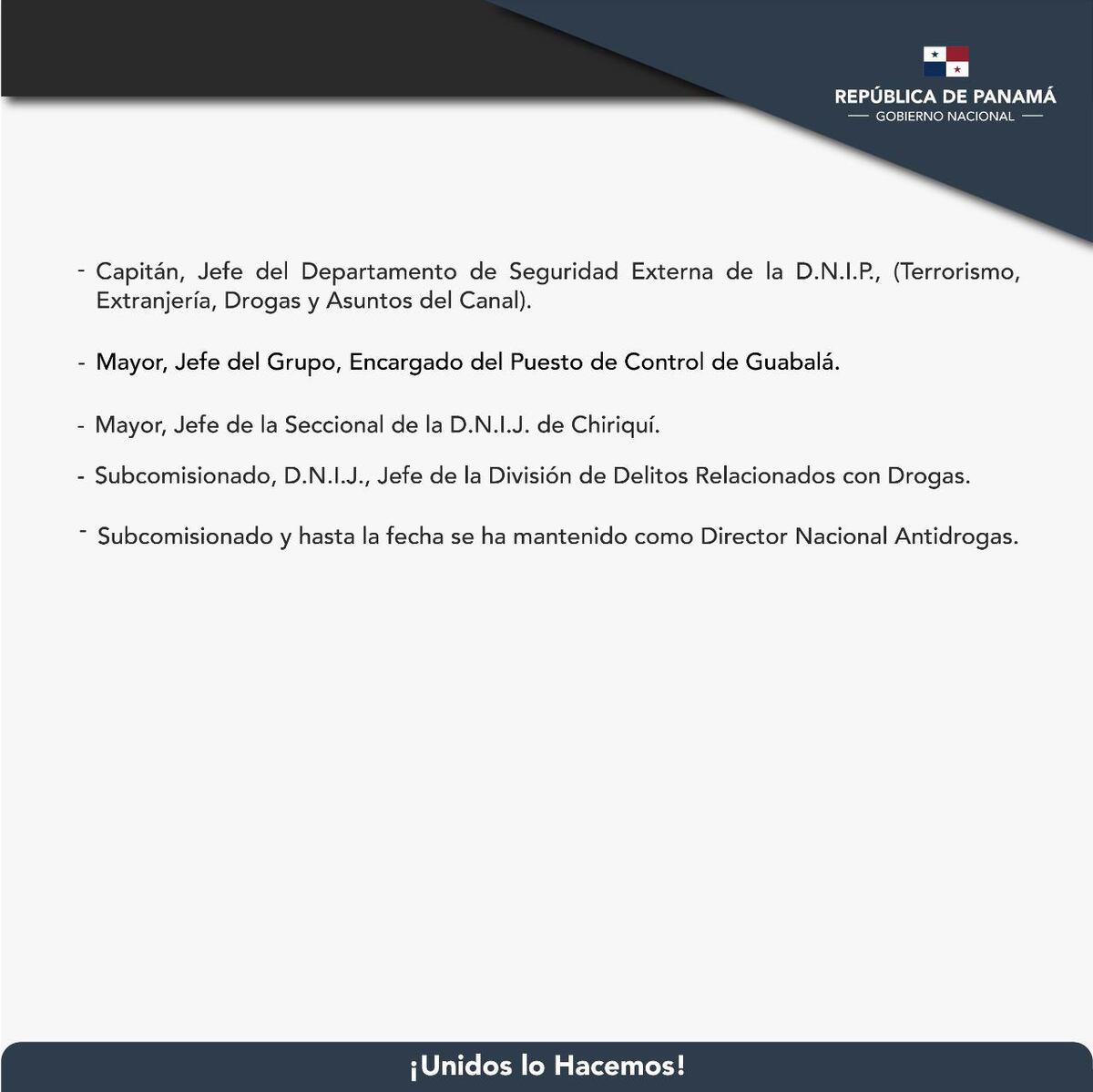 Presidente Cortizo sorprende con la designación del nuevo director de la Policía Nacional