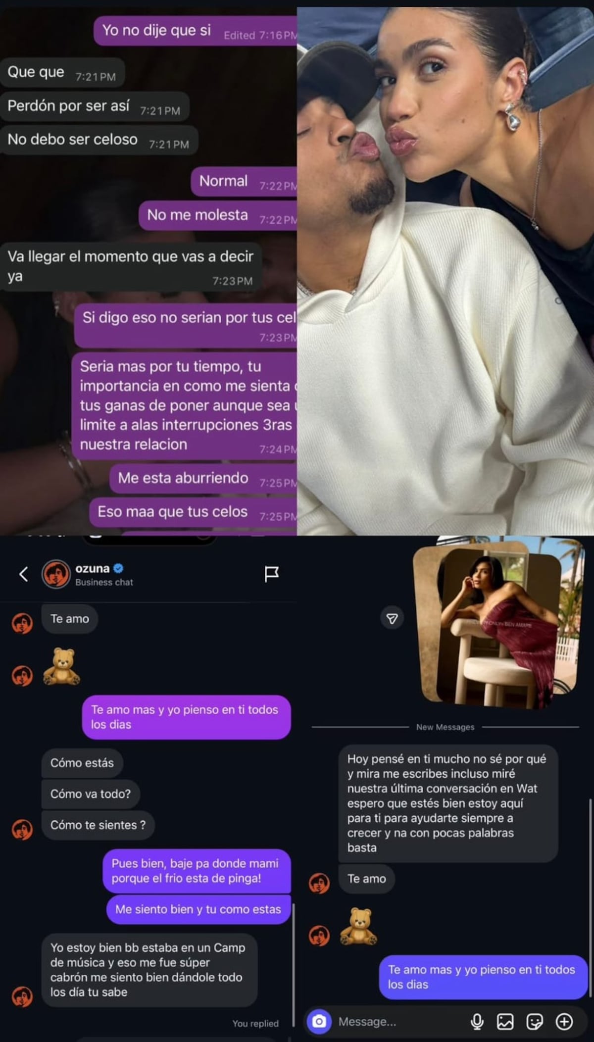 Modelo acusa a Ozuna de presunto maltrato y publica fotos que encienden las redes