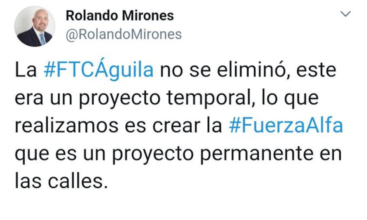 Eliminan Fuerza de Tarea Conjunta Águila en el Ministerio de Seguridad
