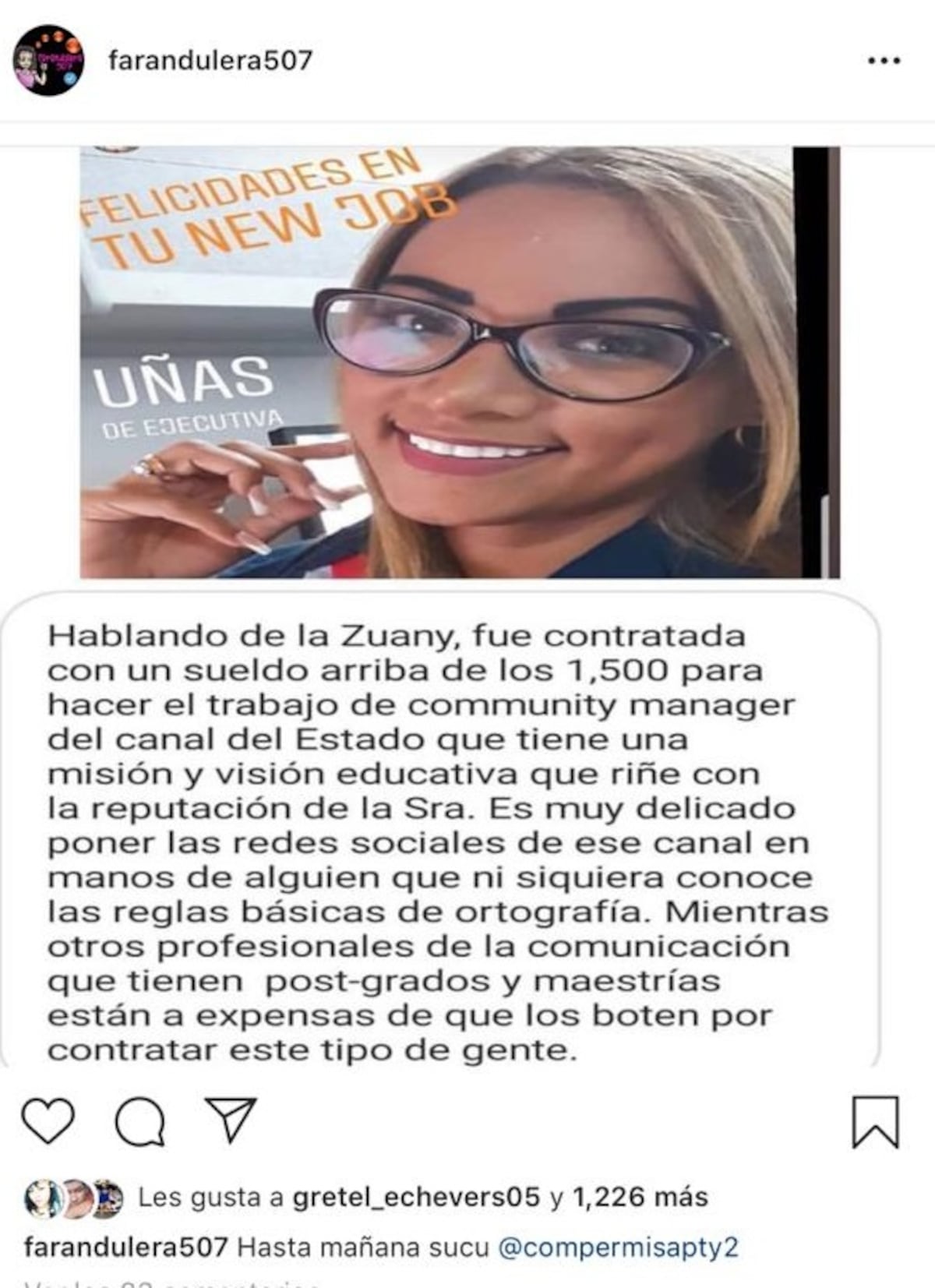 Polémica. Nombran a Zuany Tatiana en el ‘Buen Gobierno’,  las redes explotan