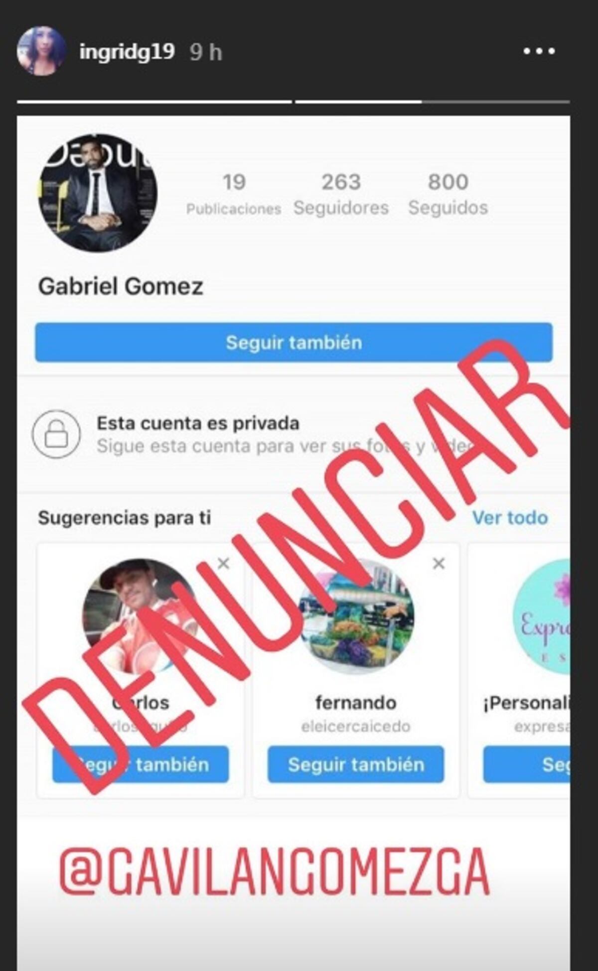 Usurpan identidad de Gavilán Gómez