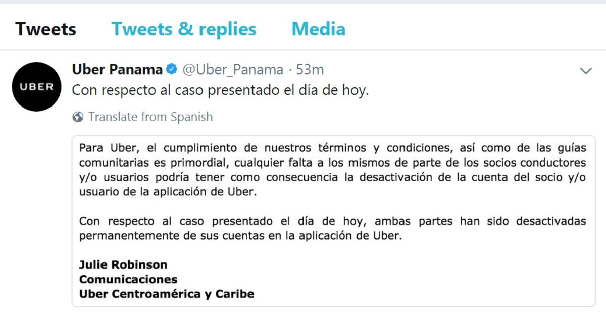 ¡UBER LOS EXPULSA! La plataforma de transporte se expresa sobre caso del push
