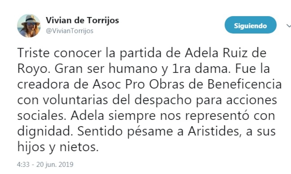 Muere exprimera dama de Panamá. Hay reacciones