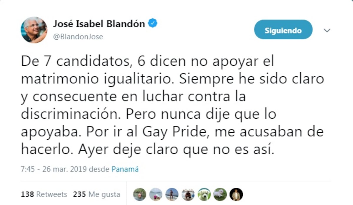 Lombana se manifiesta sobre matrimonio igualitario