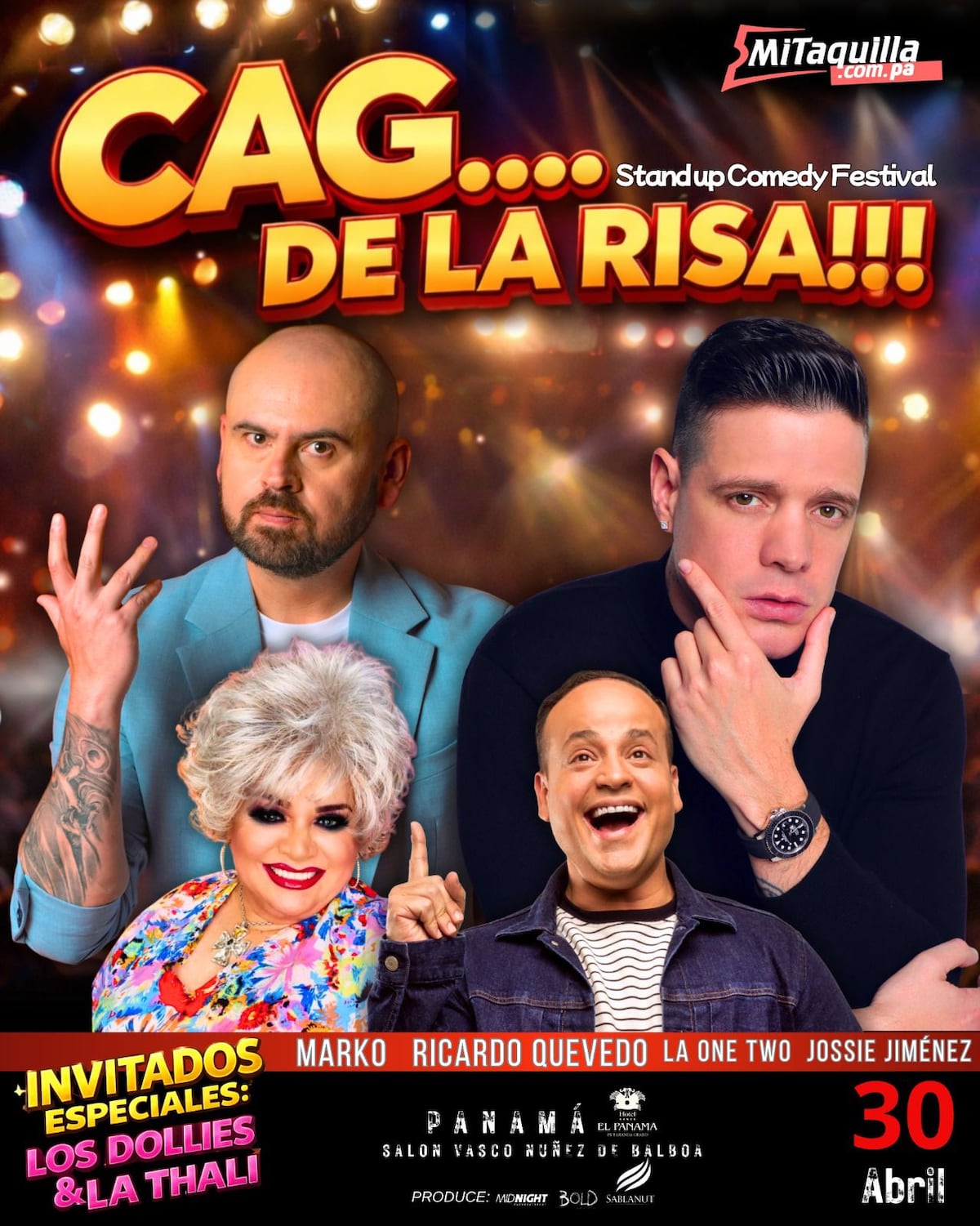 CAG DE LA RISA llega a Panamá: risas y música en vivo el 30 de abril