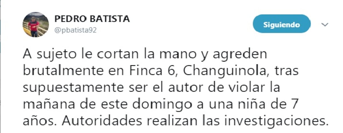 Le cortan la mano por violar a una niña.Comunidad se toma justicia en sus manos
