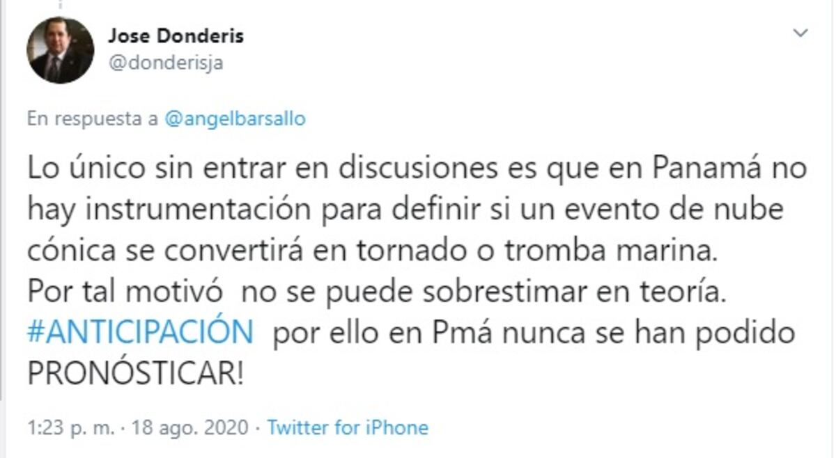 Reportan lo que en verdad era la supuesta tromba marina en Panamá. Rumbo Pérez de Sinaproc aclara la situación. Donderis reacciona