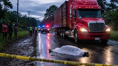 Noche oscura en Tolé: camión atropella a peatón bajo presunta fuerte lluvia