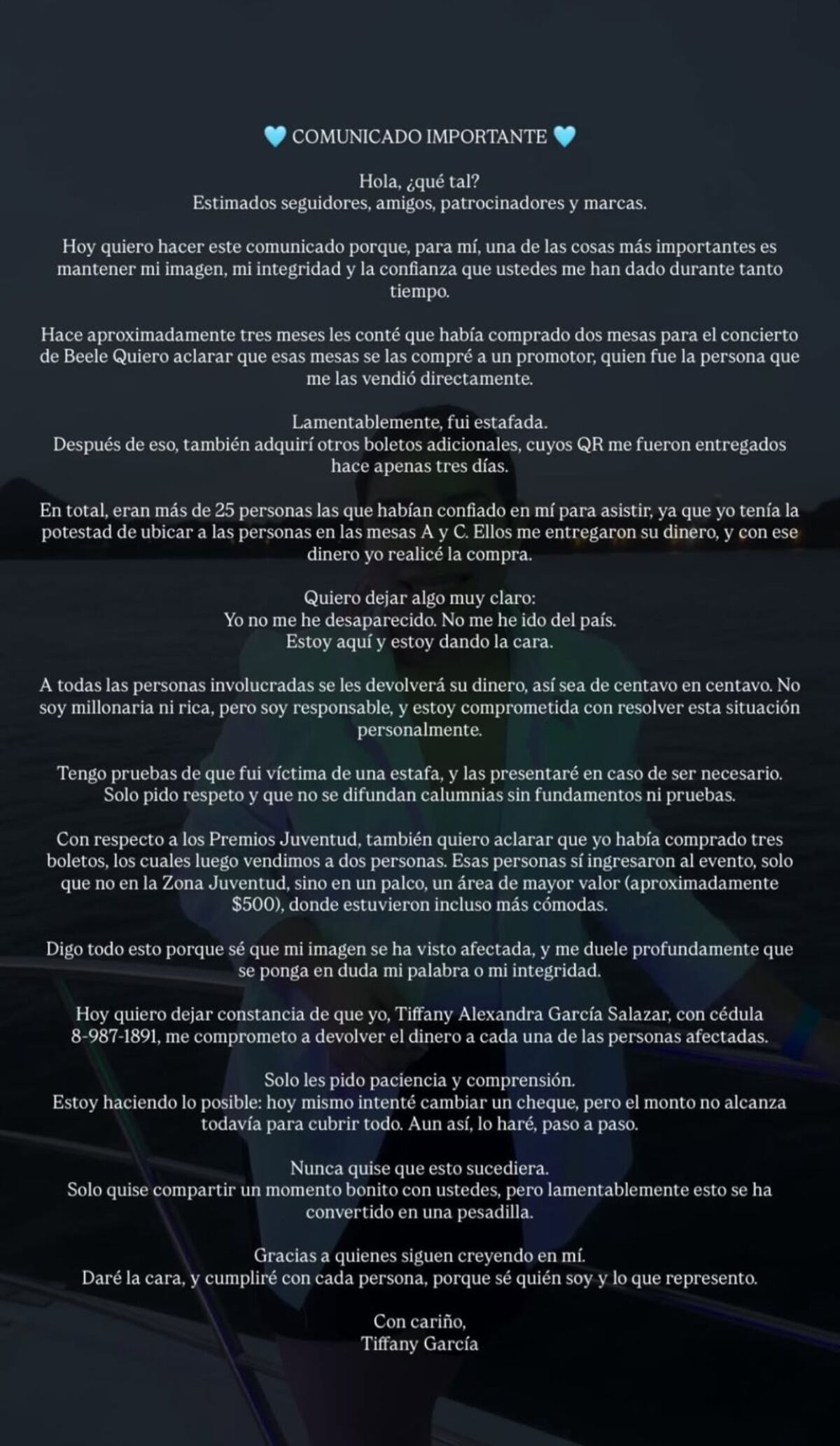 ¿Milagros Lay volumen 2.0? Tiffany García dice que enfrenta cáncer y niega haber estafado