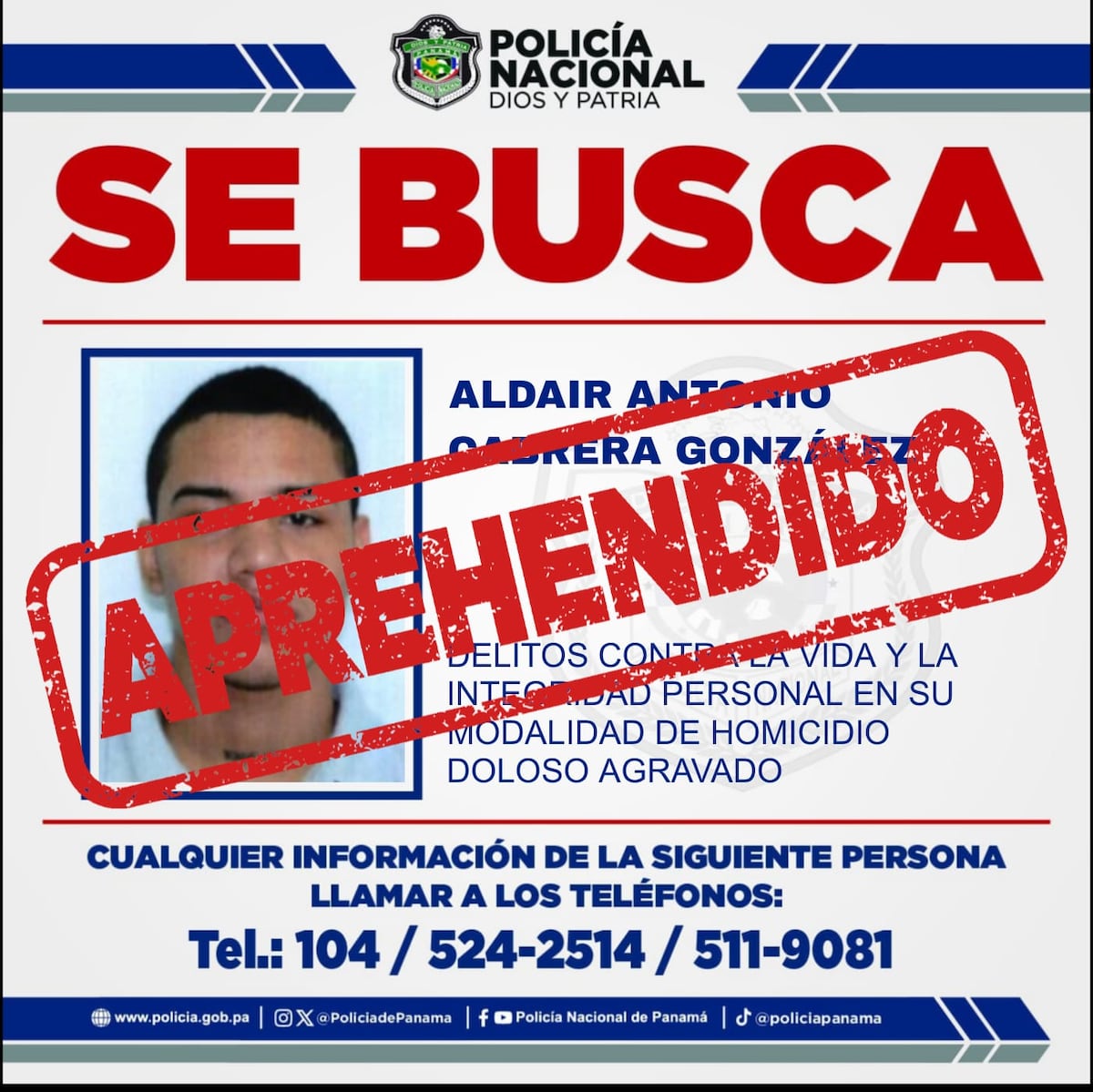 Golpe a la lista de los más buscados por homicidios en Colón y Veraguas: aprehenden a ‘Mataperro’ y a Cabrera; ‘Cocobatro’ sigue prófugo