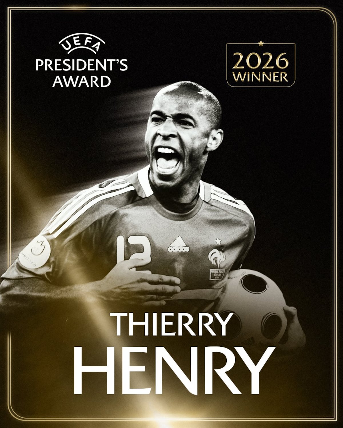 Thierry Henry recibe un prestigioso premio UEFA