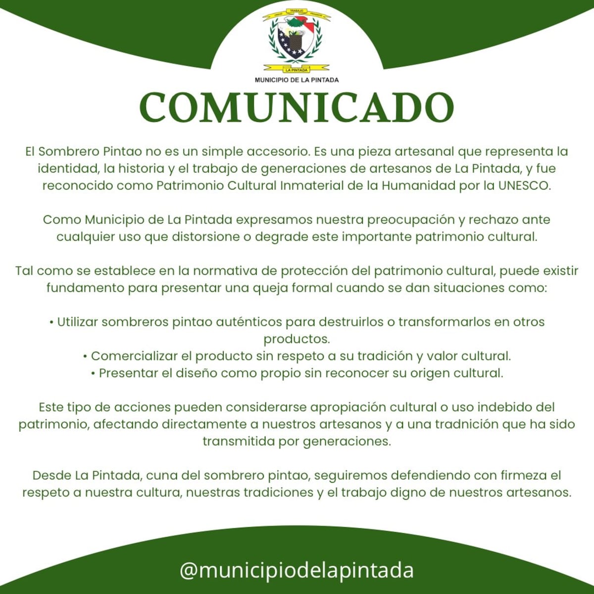 Convierten el sombrero pintado en bolso: Municipio de La Pintada estalla en rechazo