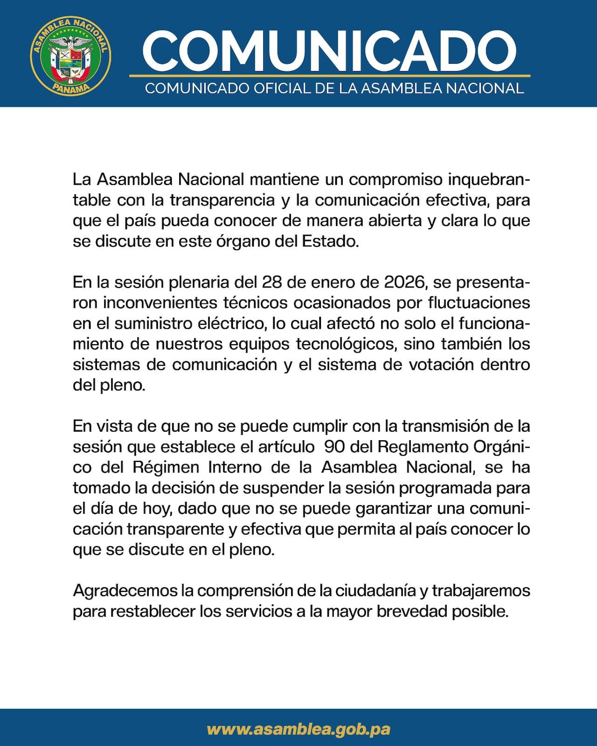 Una falla técnica apagó el pleno: sesión de la Asamblea fue suspendida