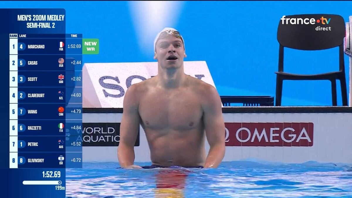 ¡Tiemblan las piscinas! Léon Marchand vuela y bate récord de hace 14 años