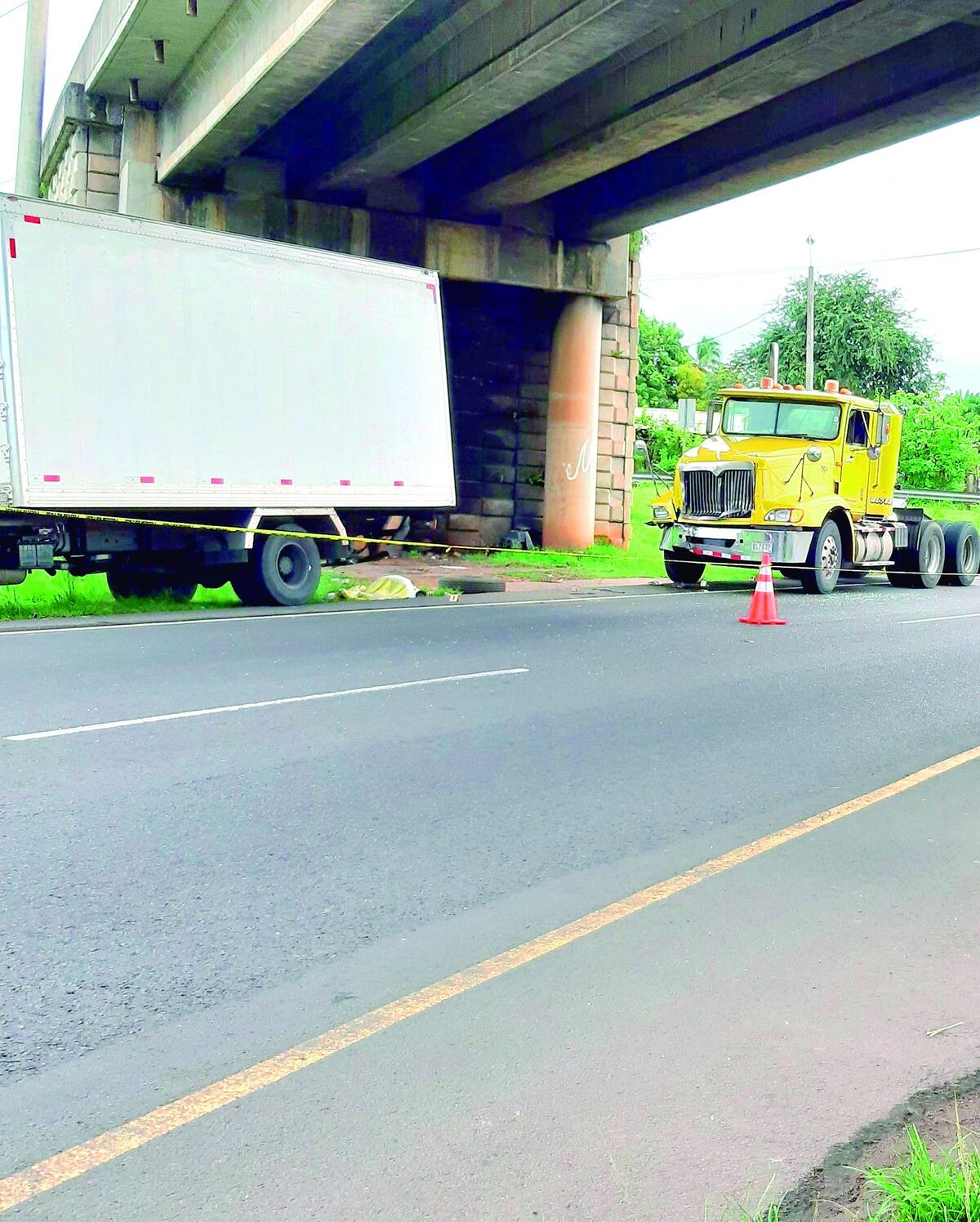 Se bajó hacer una llamada para pedir ayuda y un camión lo atropelló