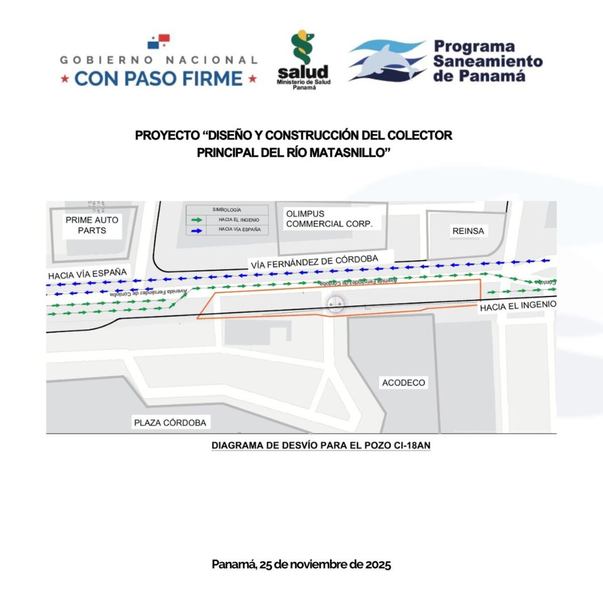 Jornada de saneamiento del Río Matasnillo requerirá desvíos en Fernández de Córdoba y Vista Hermosa desde el 29 de noviembre