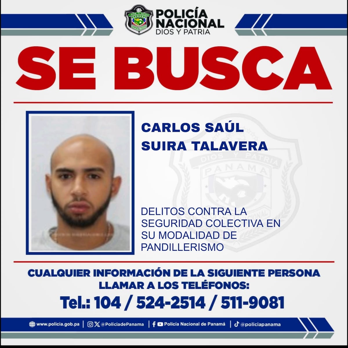 Policía busca a siete presuntos integrantes de pandilla incluidos entre los más buscados