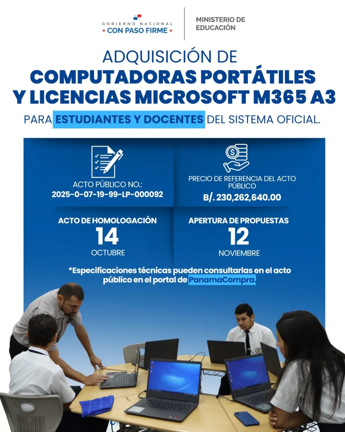 Meduca abre millonaria licitación para más de 585 mil laptops con IA