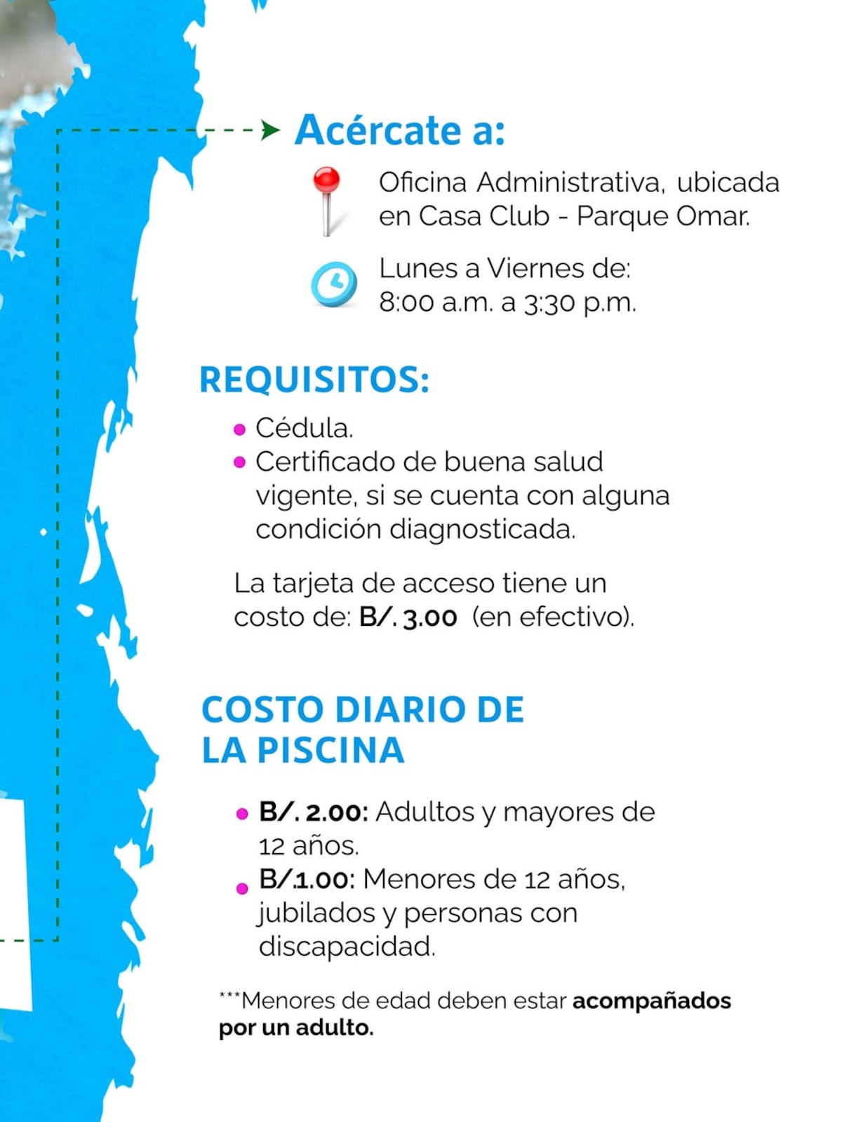 Piscina del Parque Omar activa sistema de tarjeta para su acceso