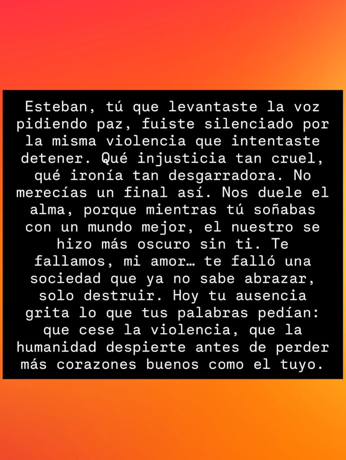 Famosos del patio expresan su dolor por la trágica muerte de Esteban De León