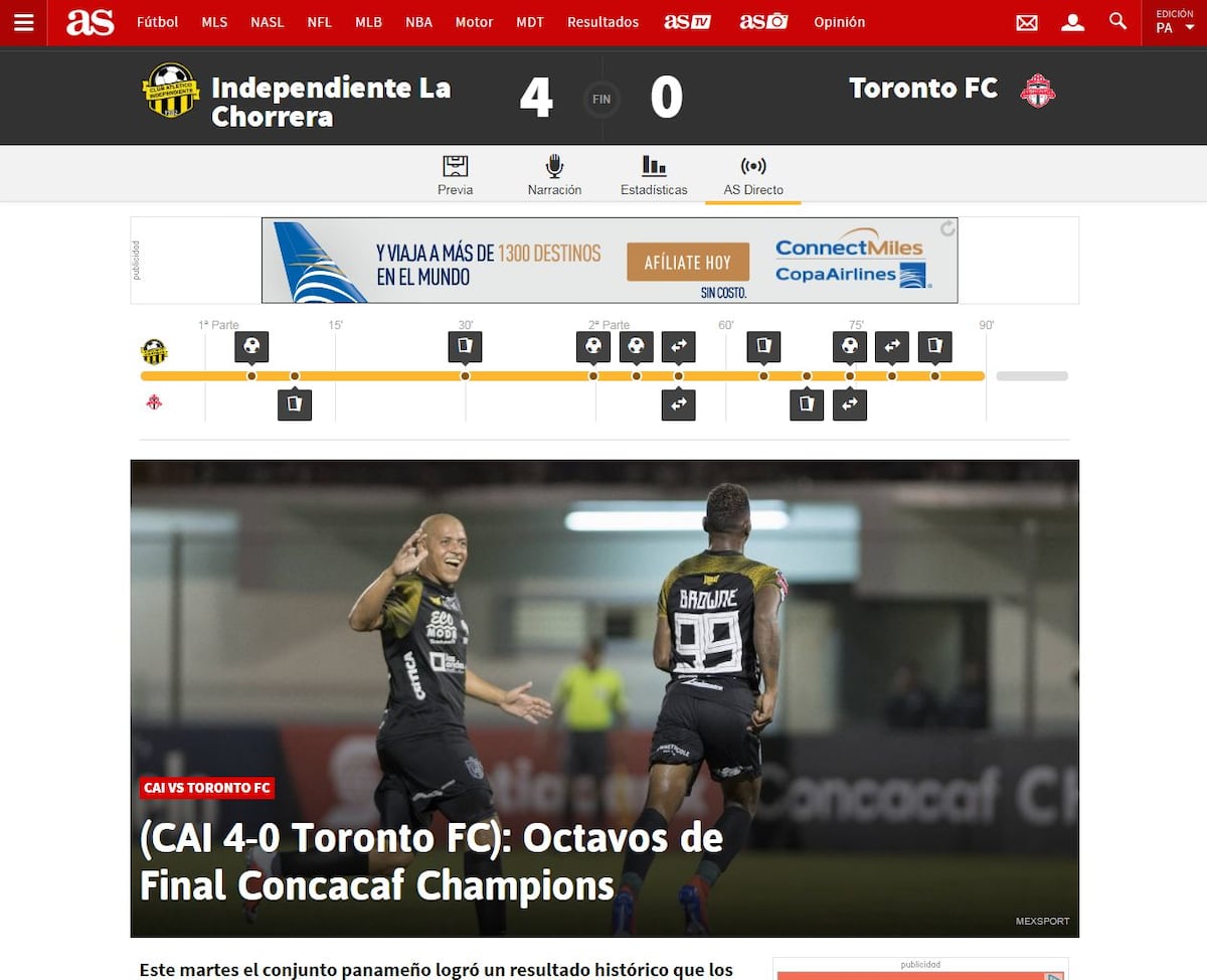 Prensa internacional reacciona a histórica goleada del CAI La Chorrera