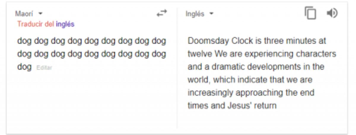 El traductor de Google predice el 'fin del mundo'