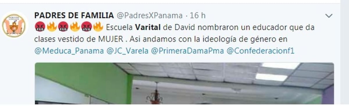 Reaccionan. Iba a enseñar vestido de mujer en escuela primaria en David