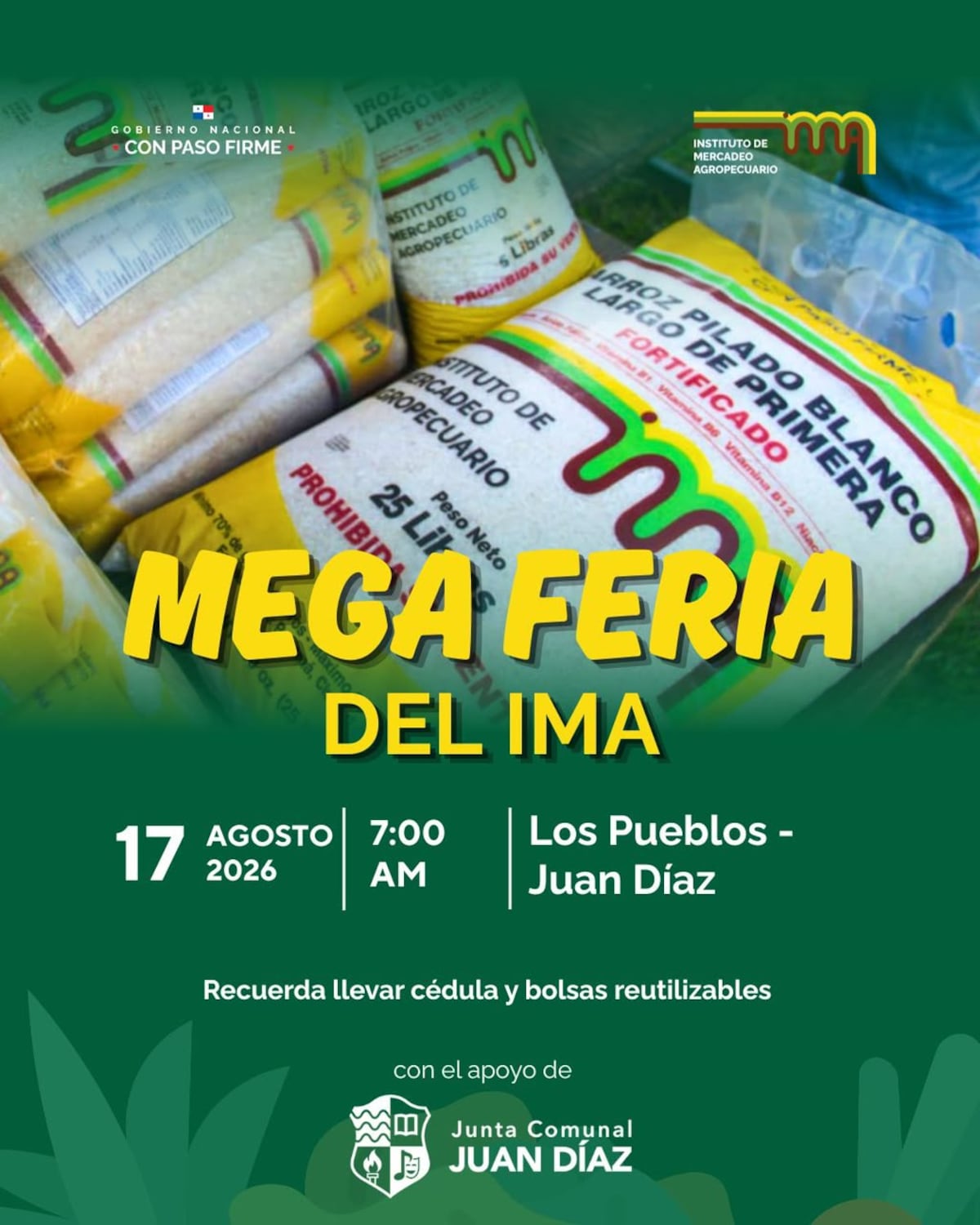 ¡Anótelo! Habrá Mega Feria del IMA este lunes 17 de agosto en Los Pueblos