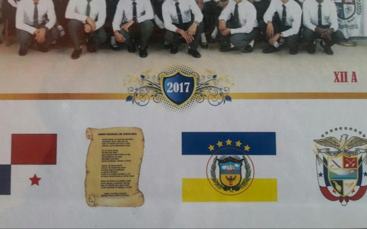 ¡HORROR!. En lugar de llevar impreso el himno de Panamá, tenía el de Costa Rica