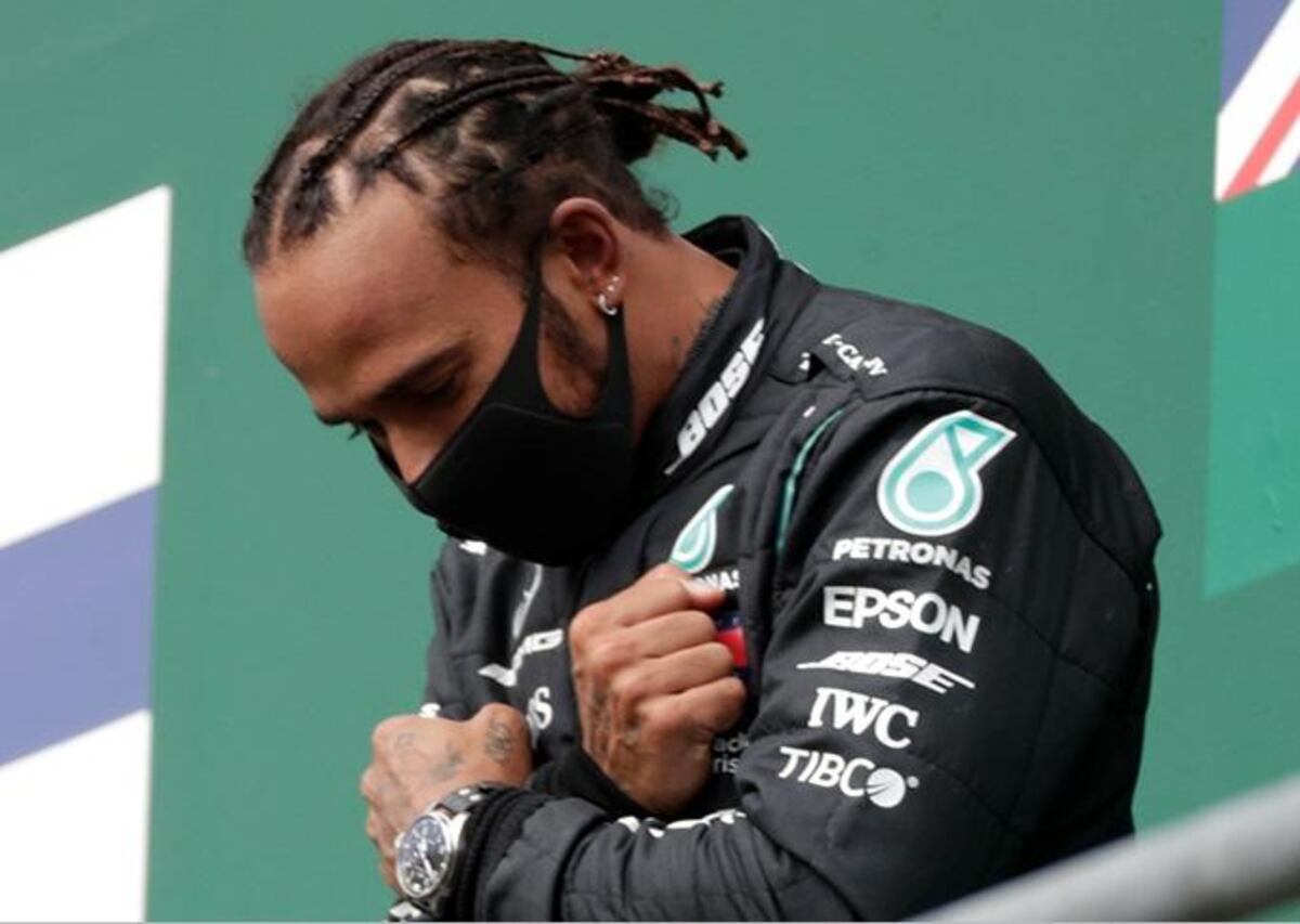 Con tributo a ‘Black Panther’ Hamilton celebra victoria en Gran Premio de Bélgica