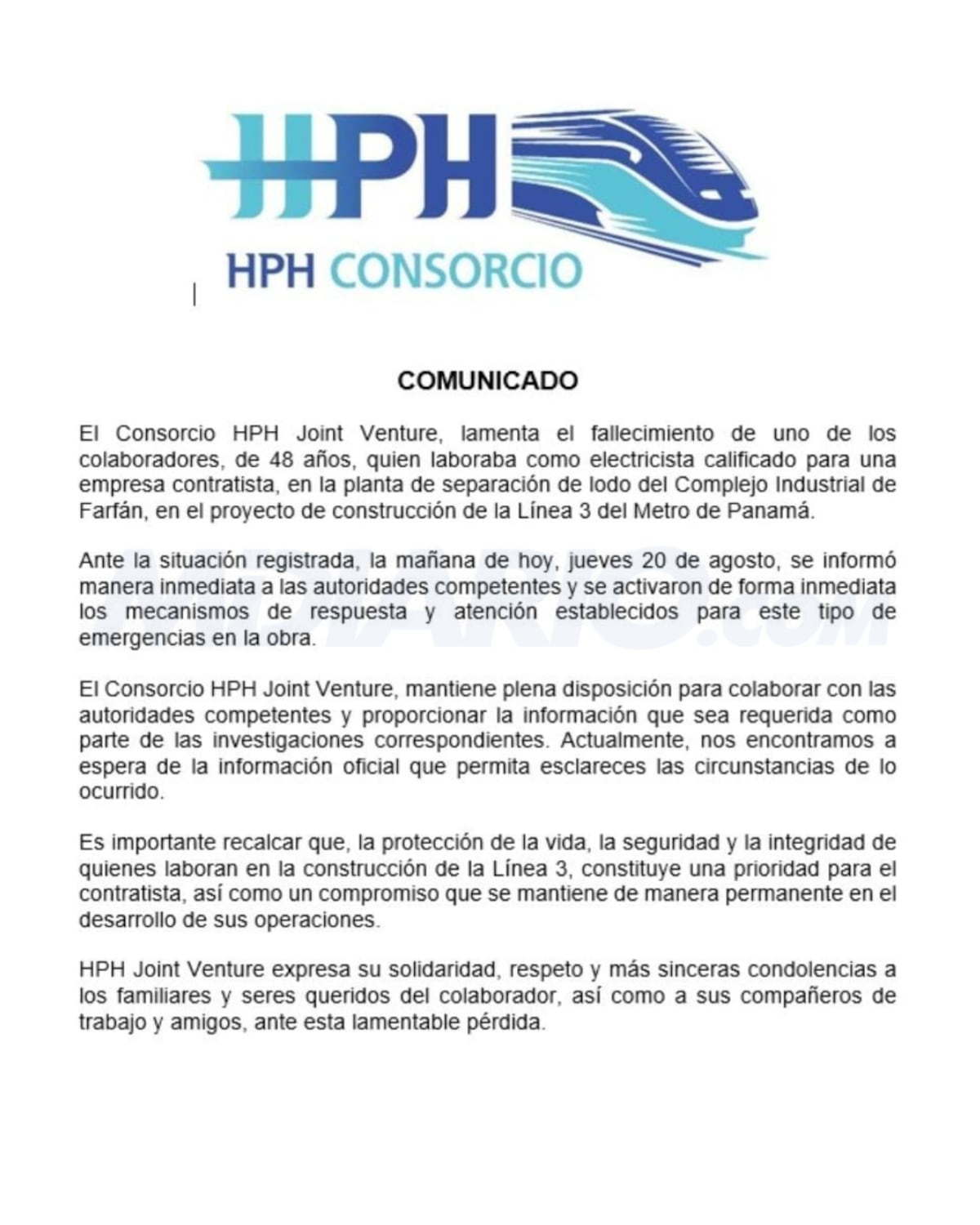 ÚLTIMA HORA | ¡Qué tragedia! Muere electricista de 48 años mientras trabajaba en el proyecto de la Línea 3 del Metro