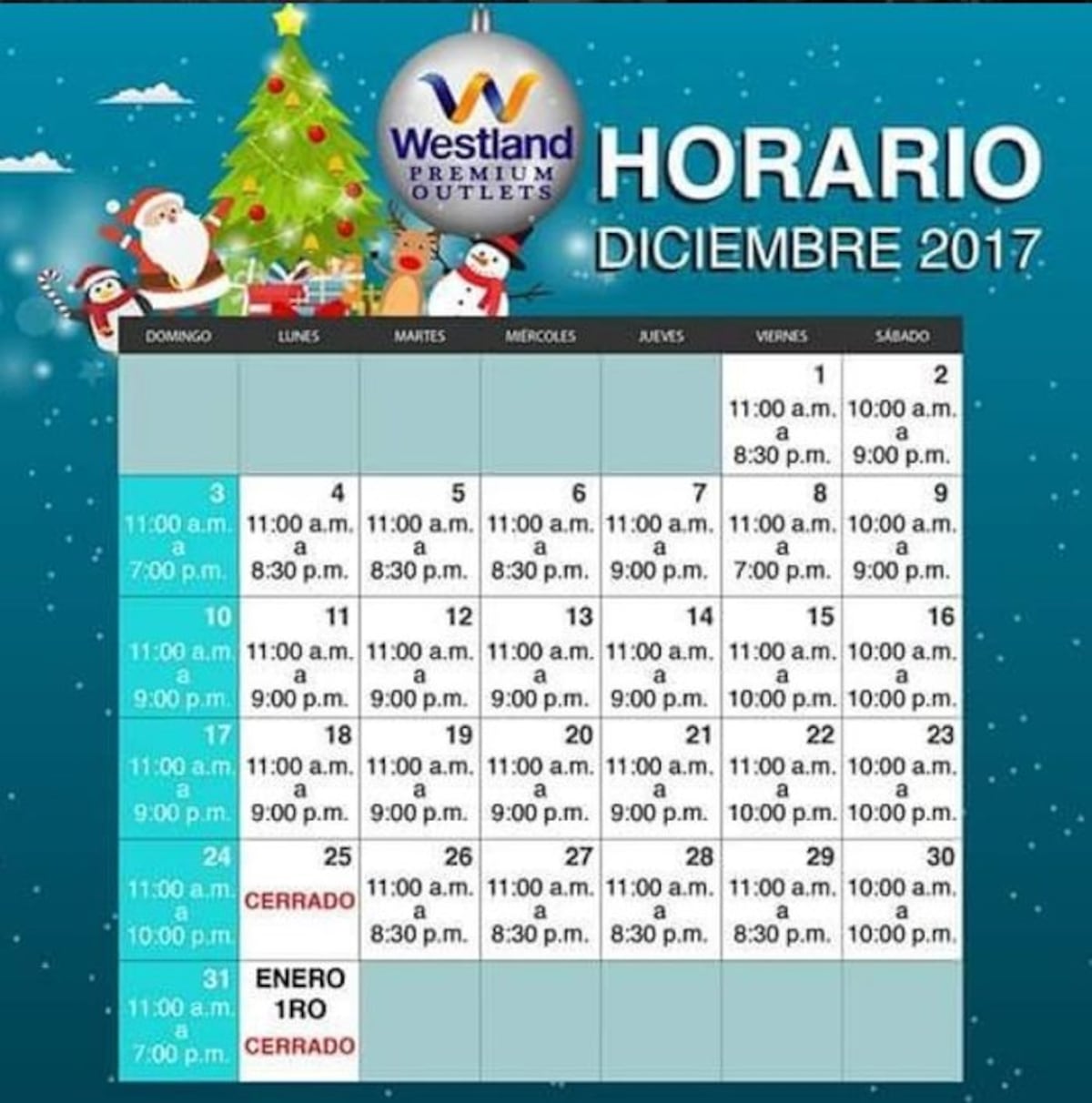 ¡TE INTERESA! Estos son los horarios decembrinos de los 'malls' de Panamá