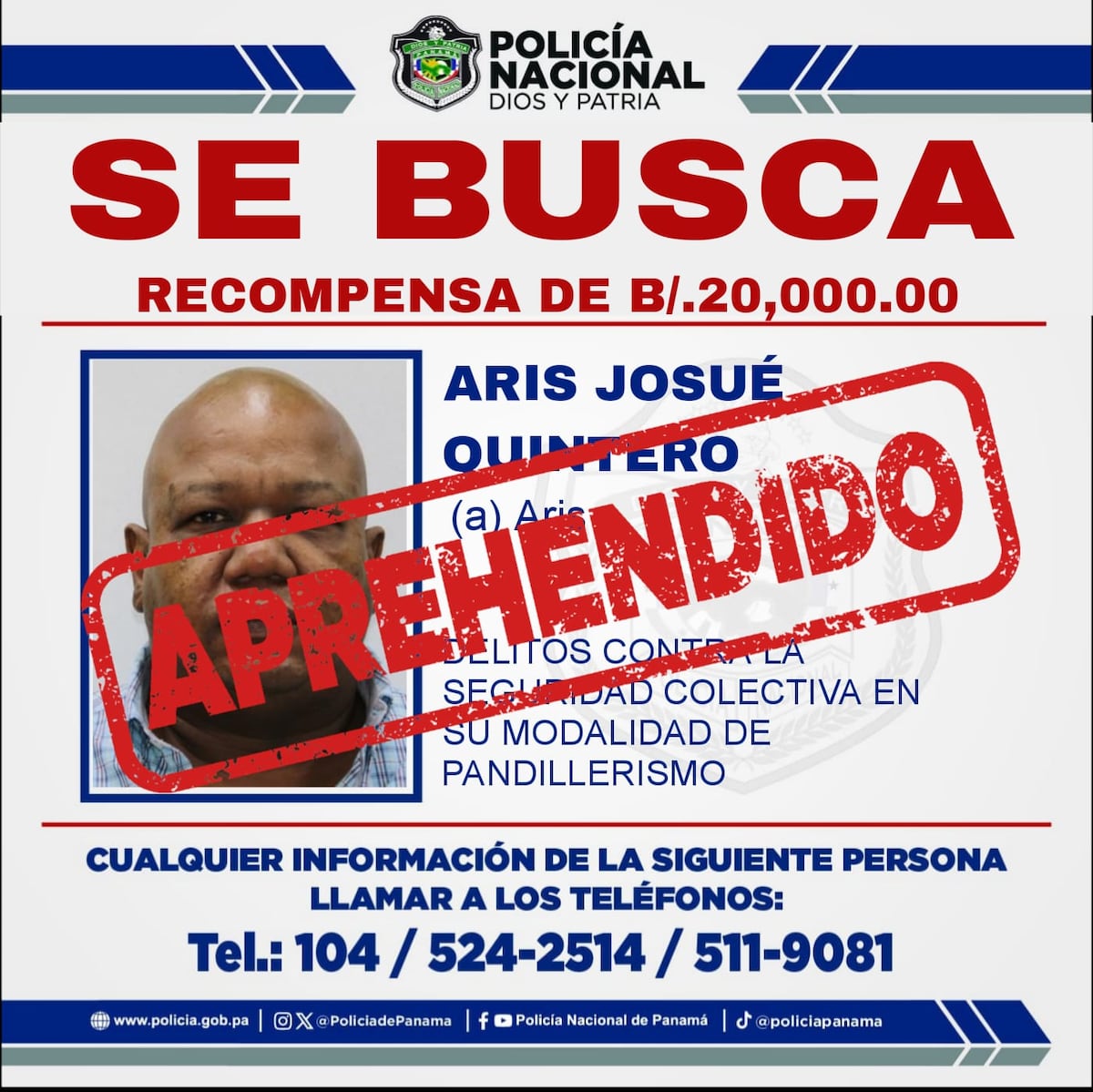 ¡Cayó alias ‘Aris, uno de los más buscados, presunto líder de pandilla en San Pedro por el que se ofrecían $20 mil!
