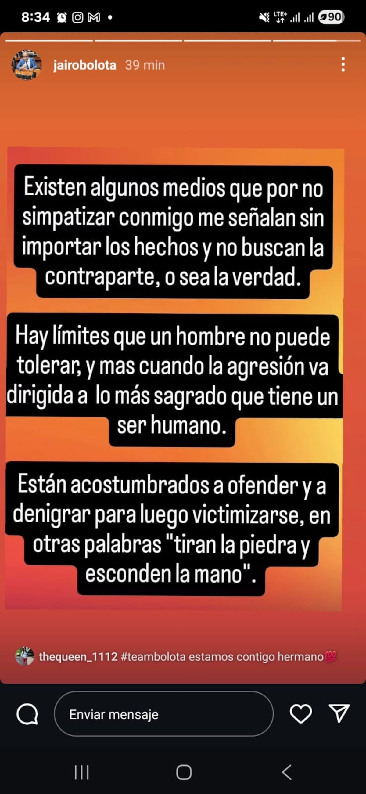 Diputado Bolota se defiende con indirectas tras lío de golpes hacia Betserai 