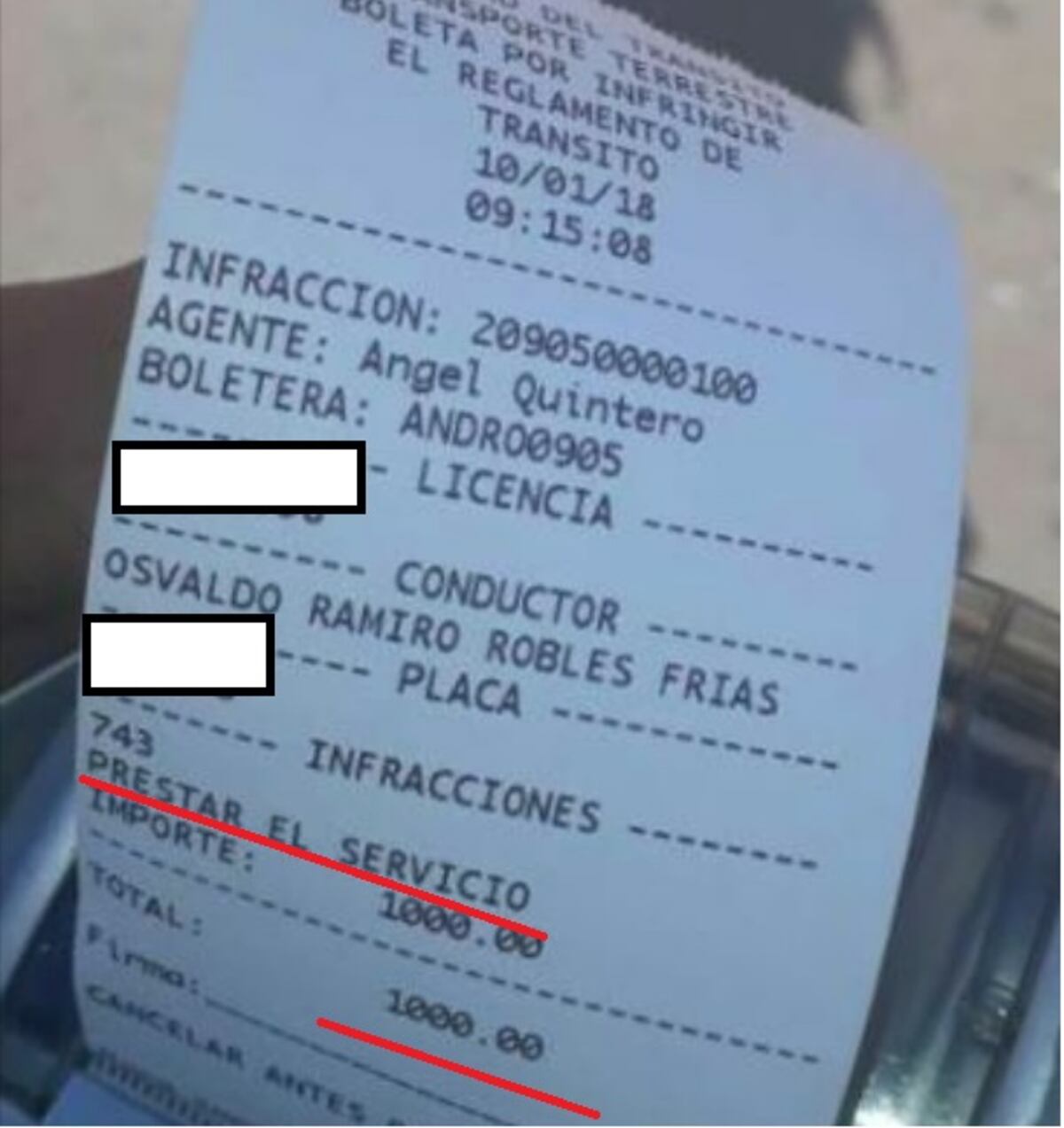 ¡Wow! Taxista azuerense se lleva esta rabia con esta 'multota' de mil dólares