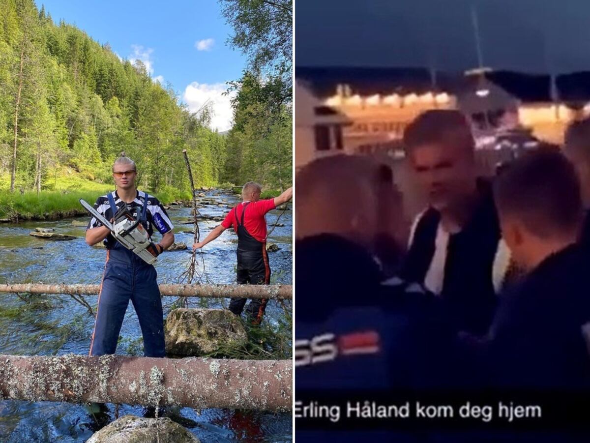 Erling Haaland corta árboles y lo sacan de una discoteca en el inicio de sus vacaciones de . Video 